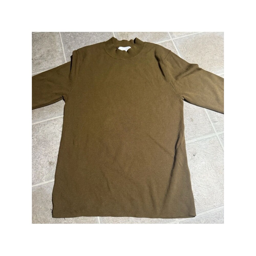 Oak and fort Olive Green short Sleeve Knit Top medium capsule autumn color A4